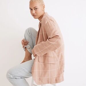 Madewell Breezewoven Larsen Blazer in Windowpane